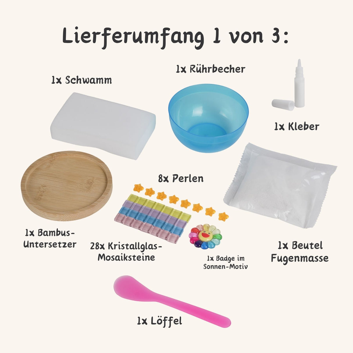 3er-Set DIY-Mosaik-Untersetzer Sonne Saturn Stern Untersetzer-Bastelset