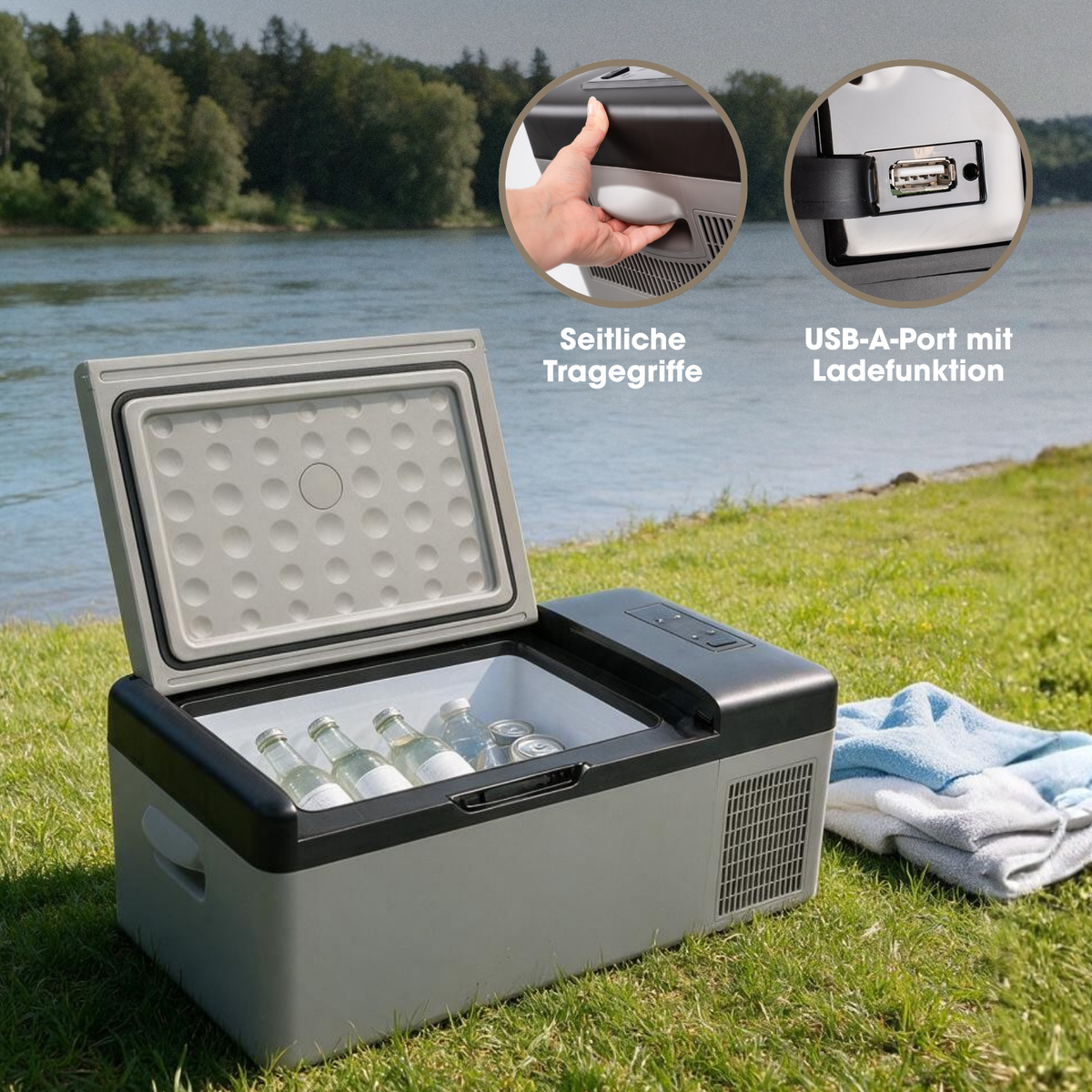 Kompressor-Kühlbox 15L Auto-Kühlbox Camping-Kühlschrank Gefrierbox