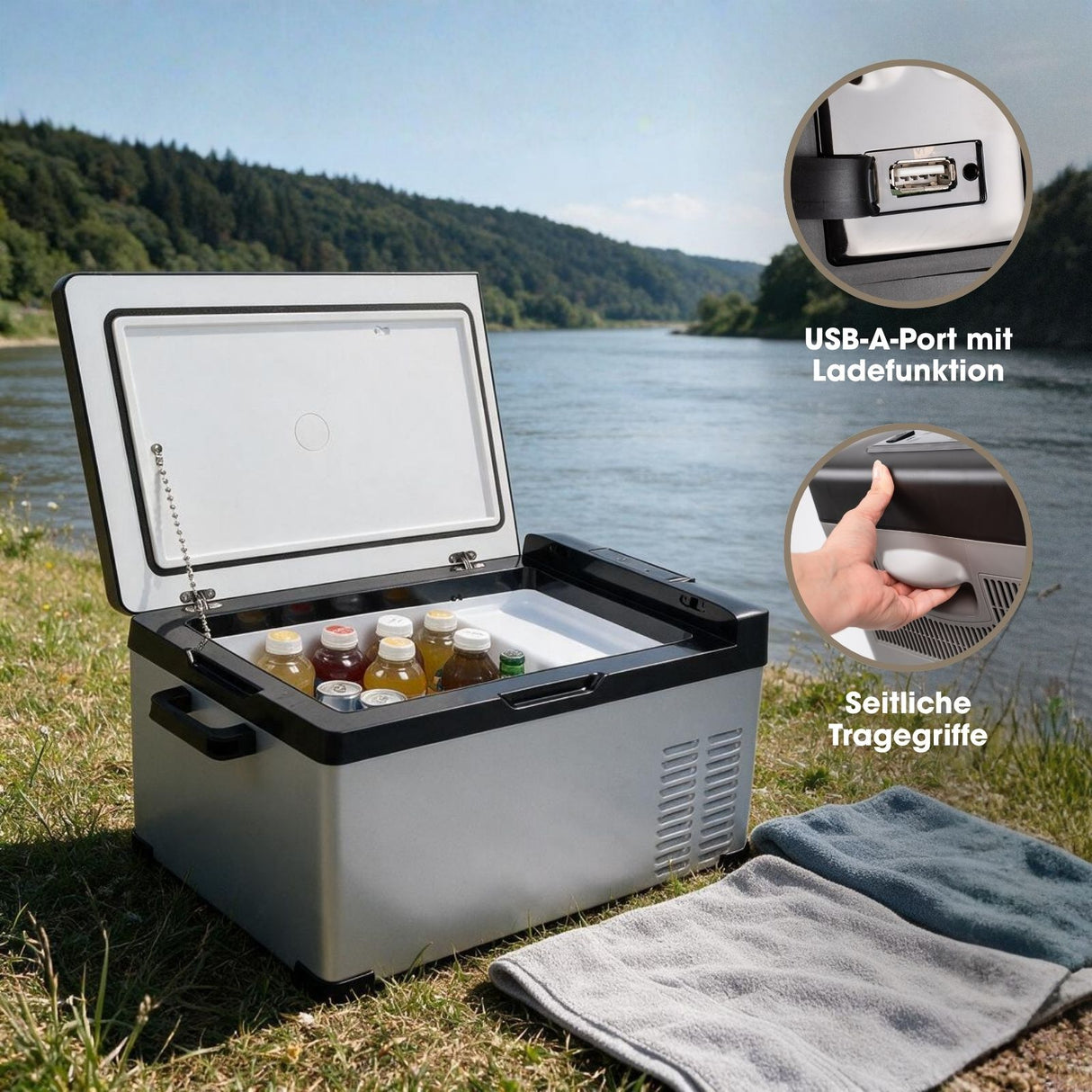 Kompressor-Kühlbox 25L Camping-Kühlschrank Gefrierbox Auto-Kühlbox