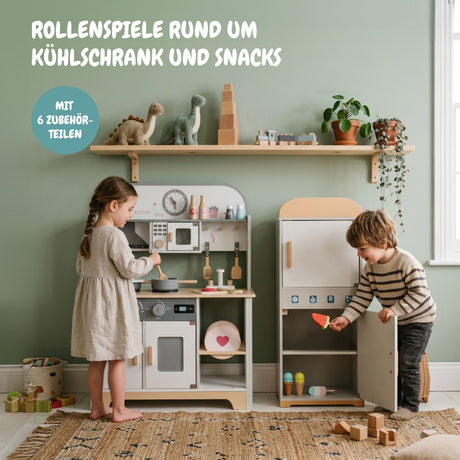 2-tlg. Kinder Haushalts-Spielset Kinderküche Kühlschrank