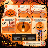 3er-Set Kürbis-Papierlaterne Halloweendeko Partydekoration Papierlampion