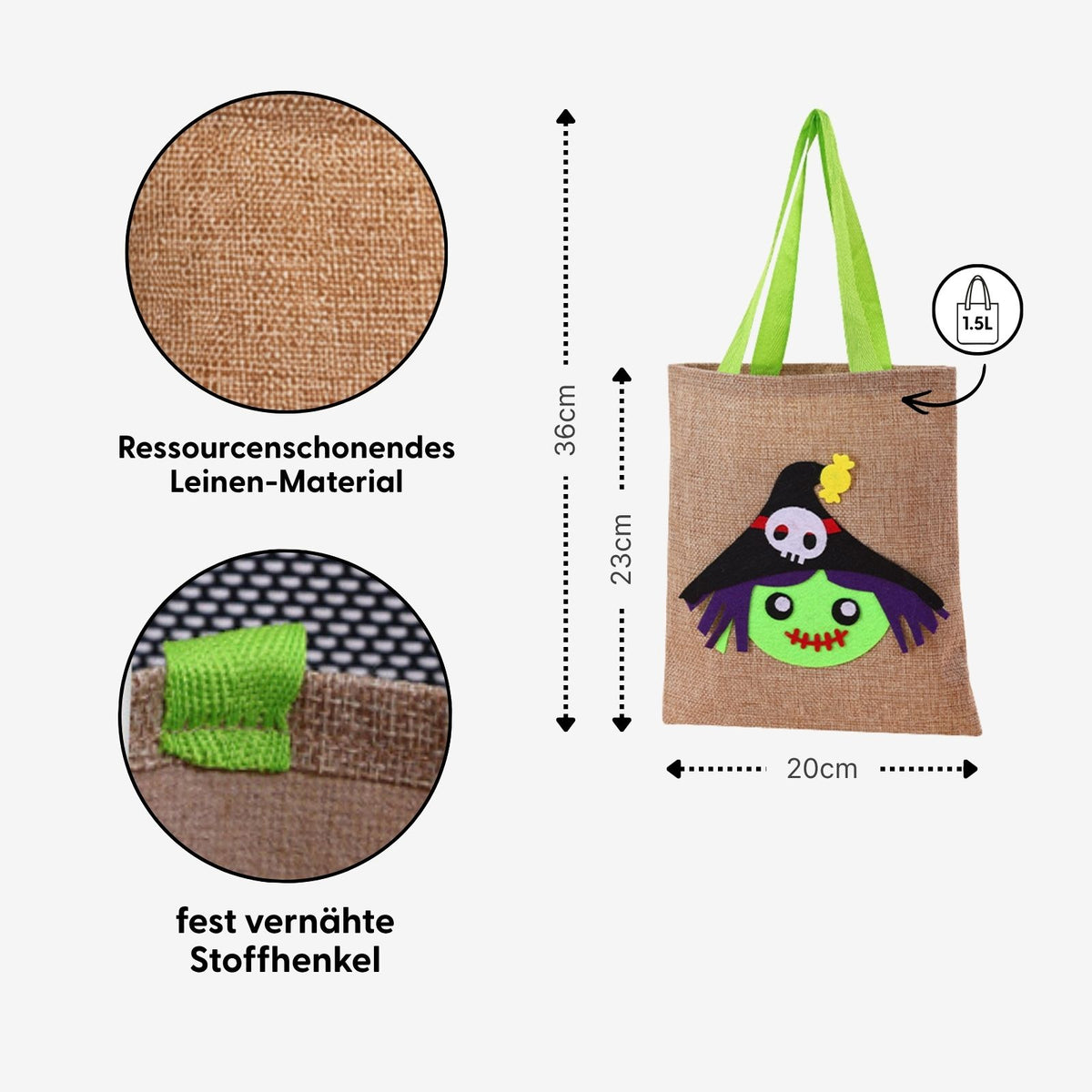 Halloween-Süssigkeitentasche Beutel Leinenbeutel Trick-or-Treat-Tasche