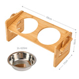 Doppelnapf aus Holz Verstellbarer Futternapf Futterstation Fressnapf