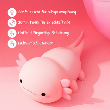 LED-Axolotl-Nachtlicht Tischleuchte Schlaflicht Kinder-Nachttischlampe