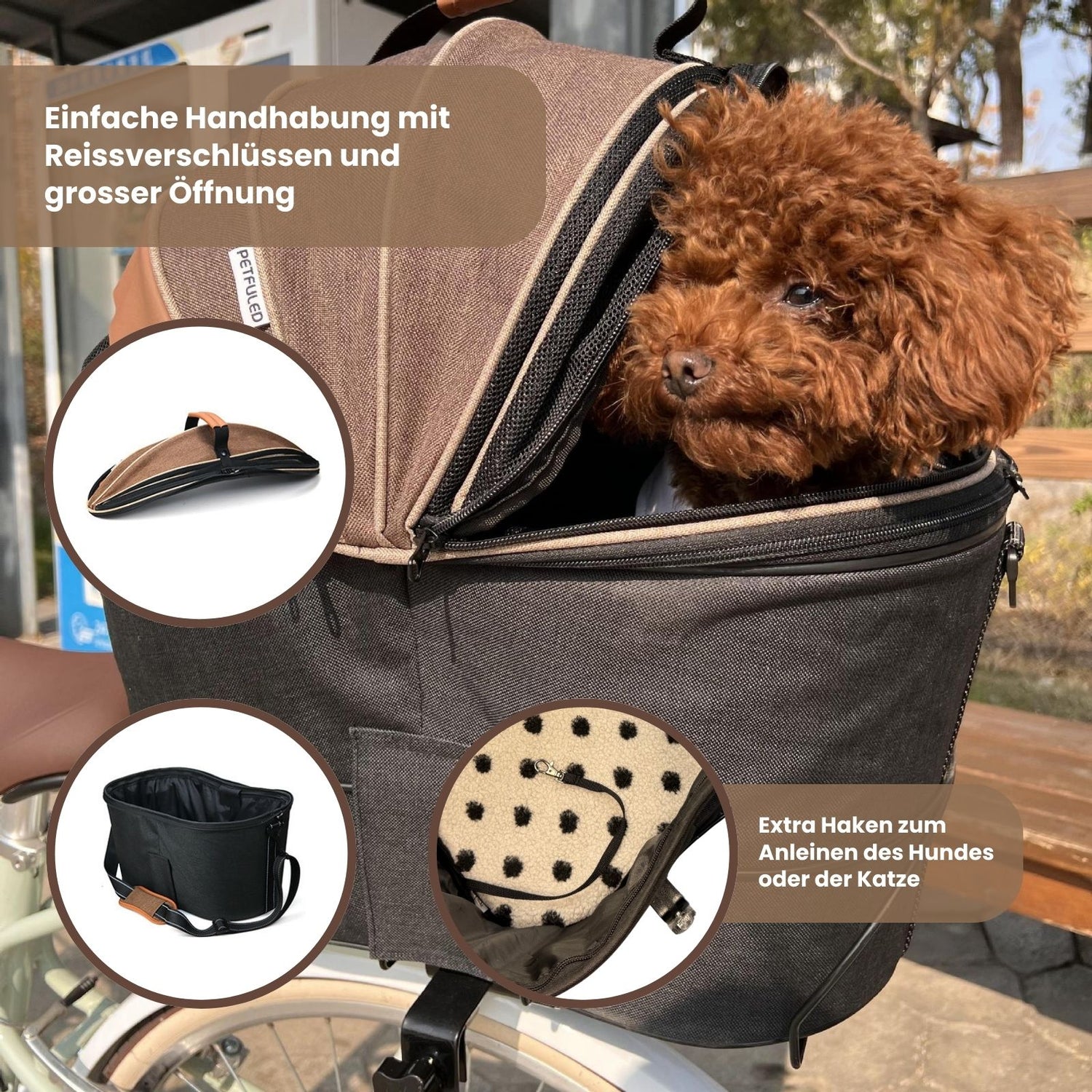 Tiertransporttasche Haustier-Fahrradtasche Transportkorb fr Haustiere   Hermex.ch