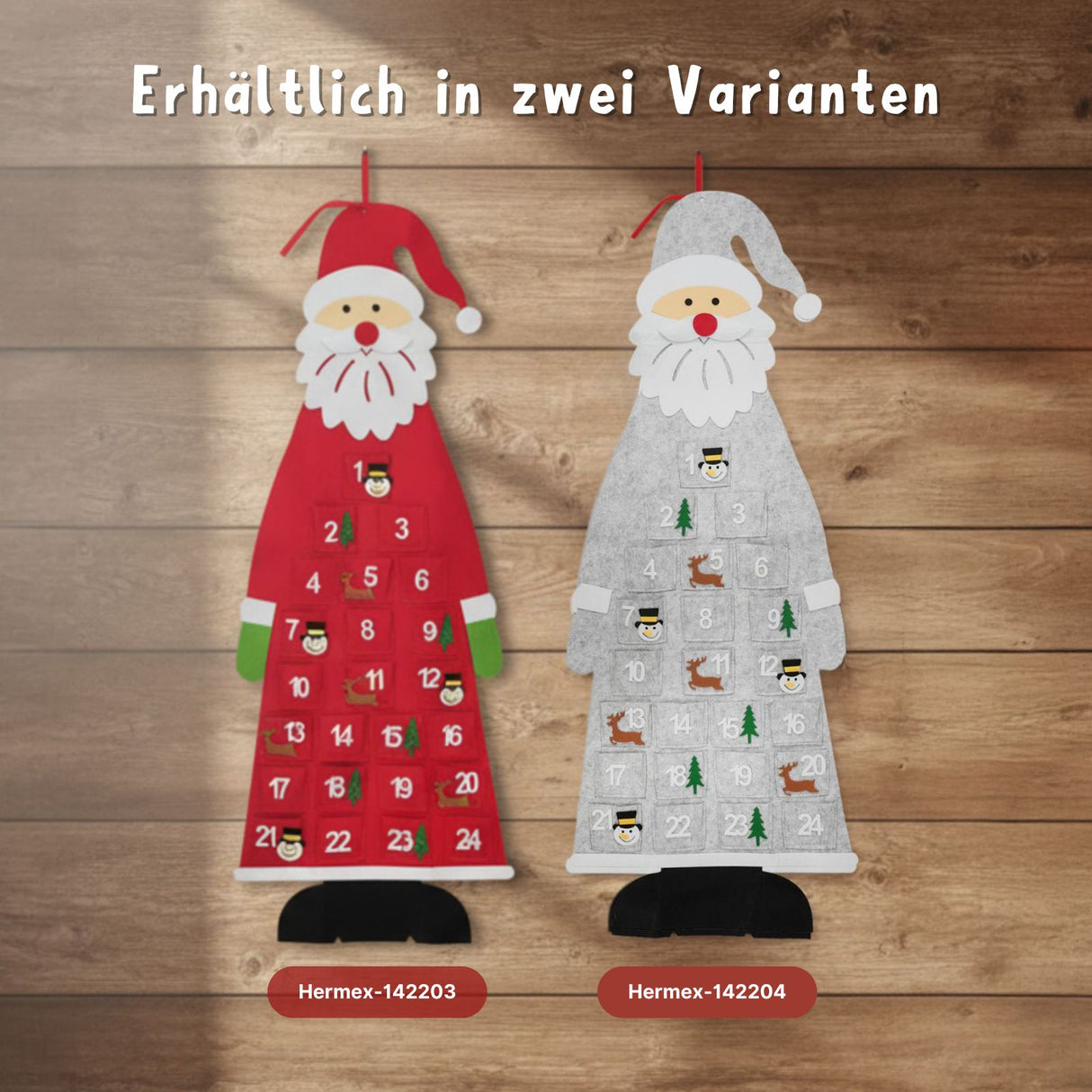 Adventskalender Weihnachtsmann Weihnachtskalender Filz-Adventskalender