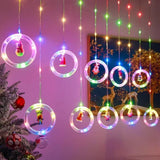 LED Weihnachtslichterkette 3m Leuchtvorhang mit Ringen Ringlichterkette
