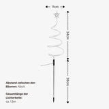 4er-Set LED Solar-Spiralbaum Solarleuchte Lichterkette Weihnachtsdeko