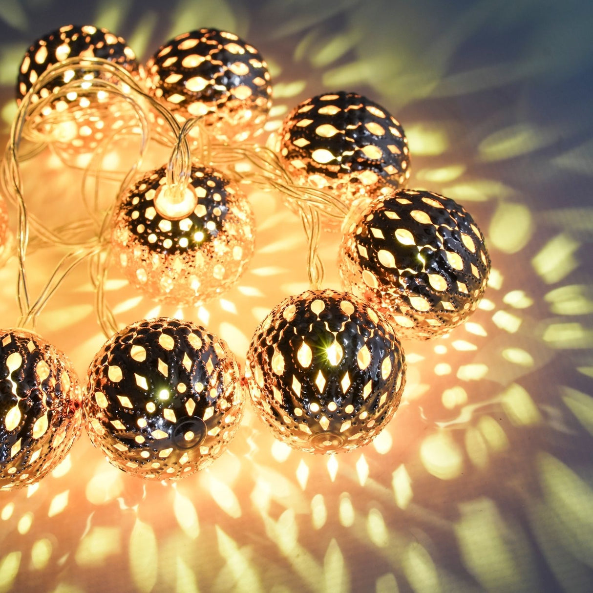 Marokkanische LED Kugelleuchte 3m Orientalische Deko Lichterkette
