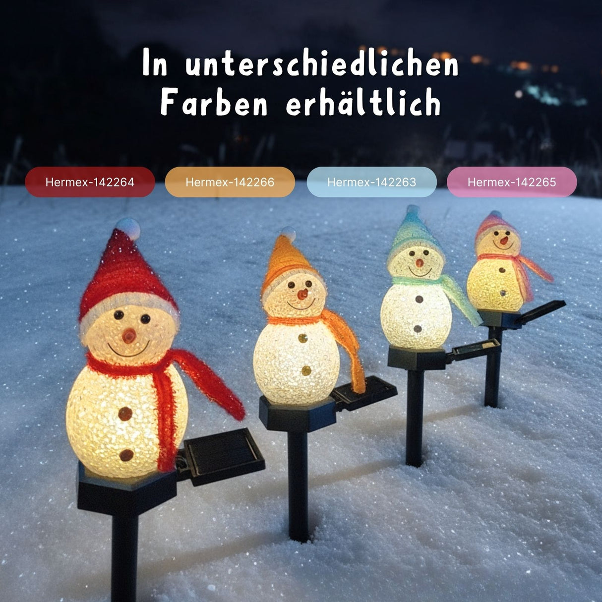 LED Solarlampe Schneemann Dekoleuchte Solarleuchte Gartenbeleuchtung