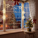 Weihnachtsbaum 45cm mit Schnee und LED Kunsttanne Tisch-Christbaum