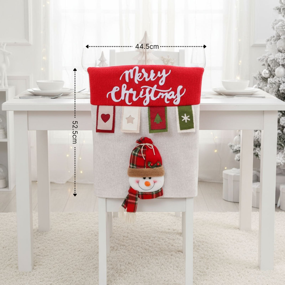 Stuhlhusse mit Schneemann Weihnachts-Stuhldeko Stuhlbezug Stuhlüberzug