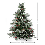 Weihnachtsbaum 150cm mit Schnee Christbaum Kunsttanne Tannenbaum