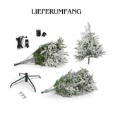 Weihnachtsbaum 210cm mit Schnee und LED Kunsttanne Tanne Christbaum
