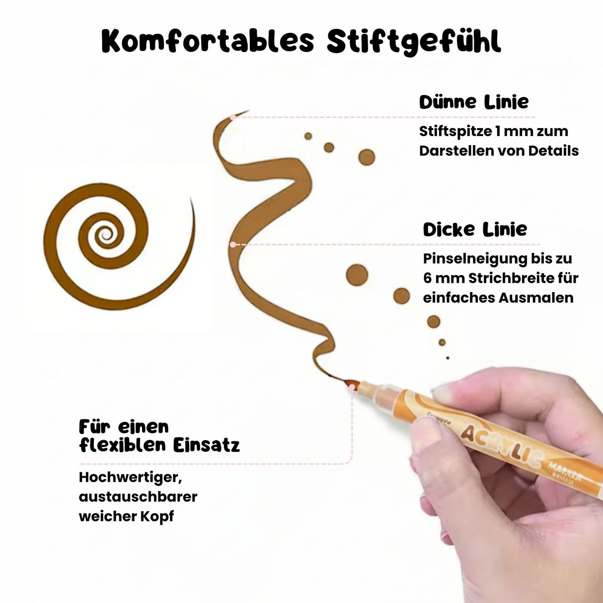 24-tlg. Set Acrylmarker Hautfarben Pinselstifte Acryl Brush Marker