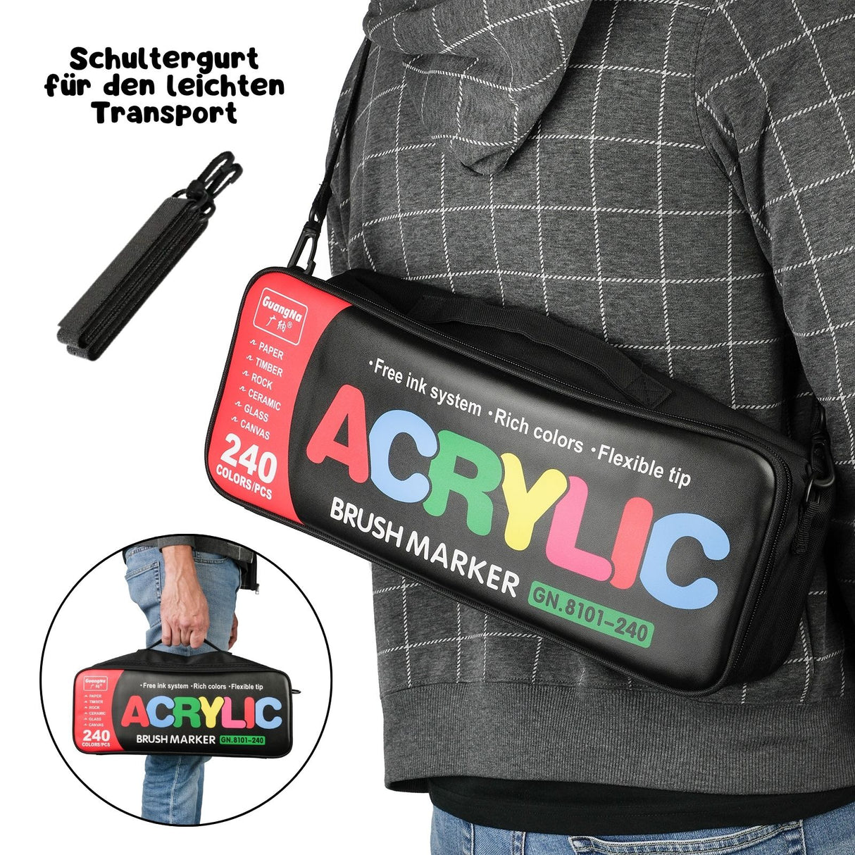 240-tlg. Set Acrylmarker Acryl Brush Marker Arcrylstifte Pinselstifte