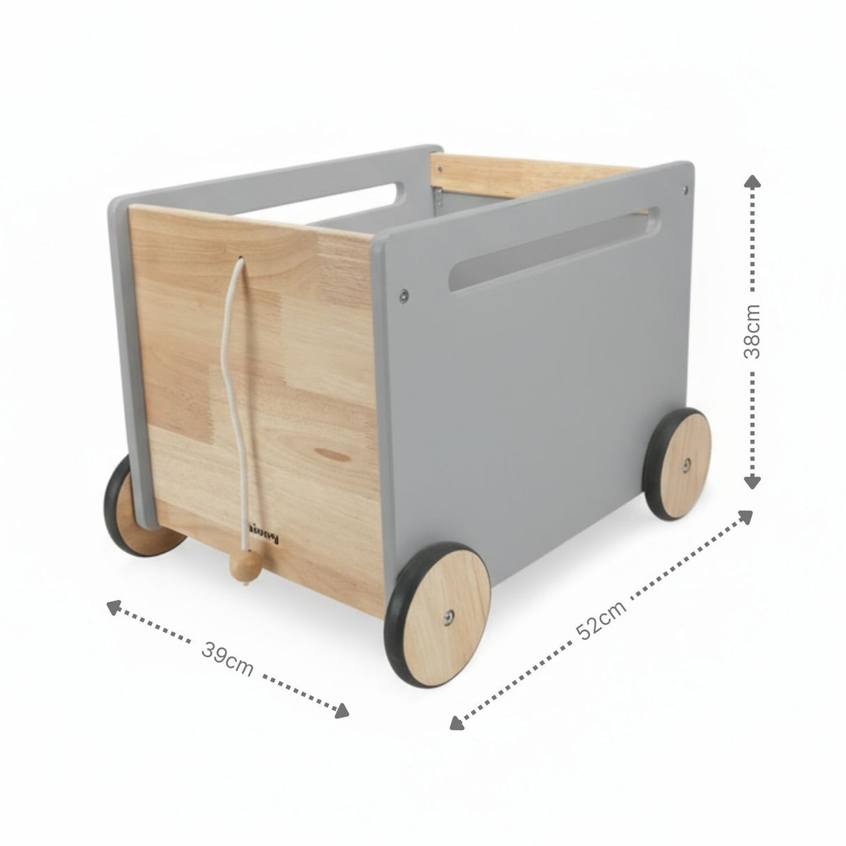 Spielzeugkiste auf Rollen Bücherkiste Spielzeugwagen Holz-Rollbox