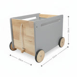 Spielzeugkiste auf Rollen Bücherkiste Spielzeugwagen Holz-Rollbox