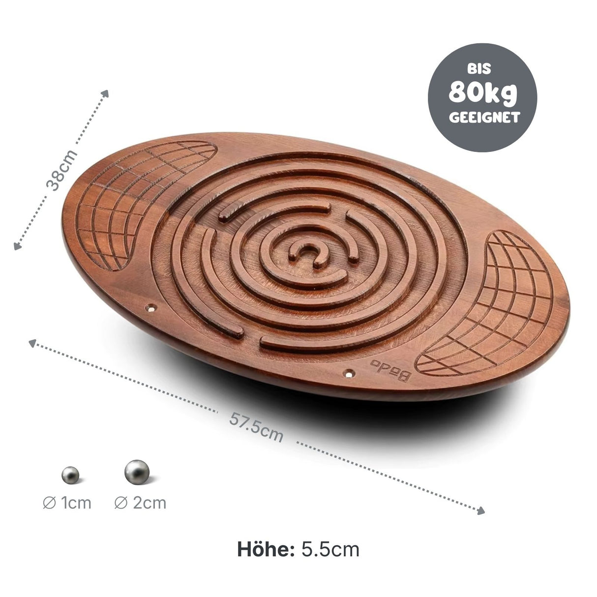 Kinder-Balanceboard aus Holz mit Labyrinth-Spiel Balancierbrett Wippe