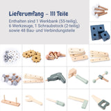 111-tlg. Werkbank-Set aus Holz für Kinder Spielwerkbank Werkzeugbank