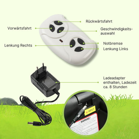 Elektro-Traktor für Kinder Elektroauto mit Anhänger Kinderfahrzeug