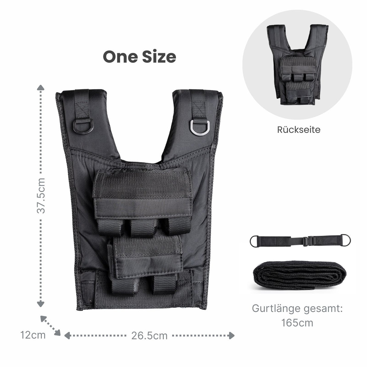 Verstellbare One Size Gewichtsweste 10kg Trainingsweste Weste