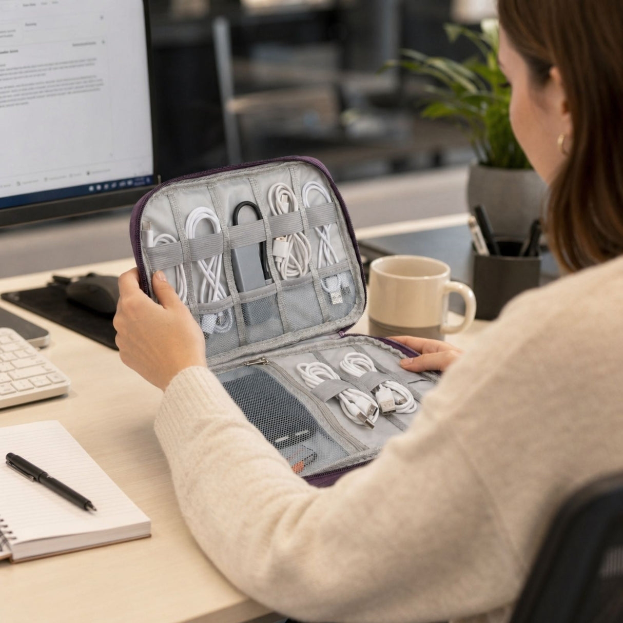 Kabel-Aufbewahrungstasche Zubehörtasche Kabeltasche Zubehör-Organizer