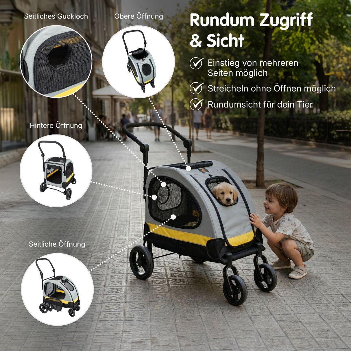 2in1 Haustier-Reisebuggy Hunde-Autositz-Buggy Hundebuggy Haustierwagen