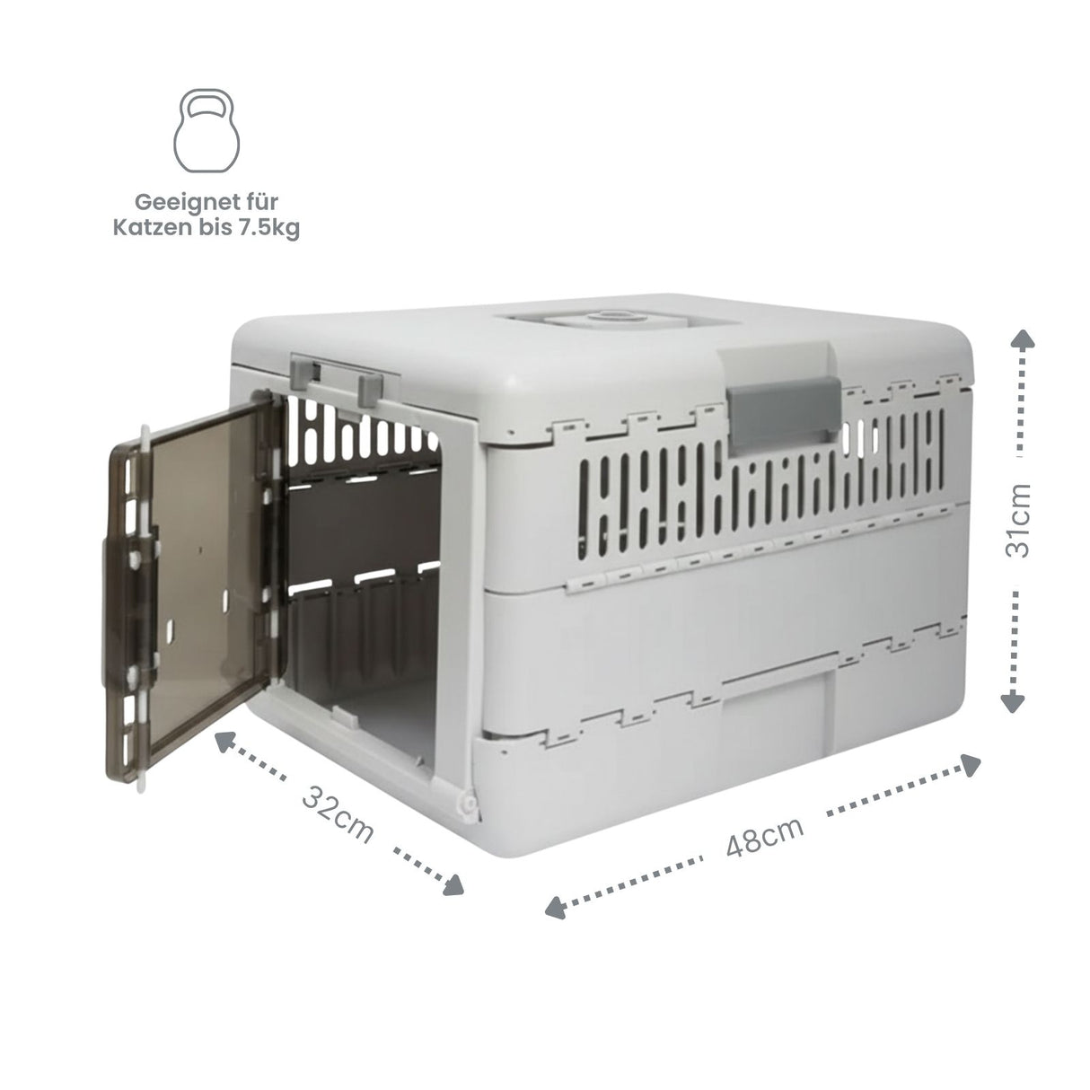 Zusammenklappbare Transportbox für Katzen Tiertransport Reisebox