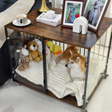 Hundebox Design-Hundekäfig Indoor-Hundehütte Glaskäfig Beistelltisch