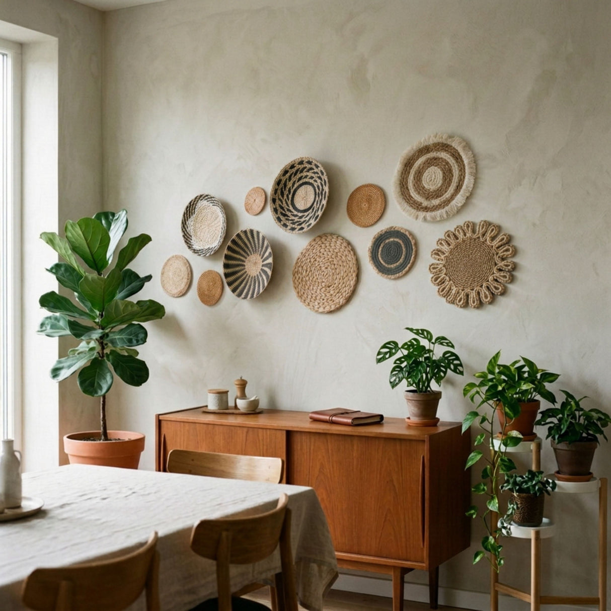11-tlg. Set Boho-Wandteller Wanddeko Dekoelement Wandschmuck Boho-Stil