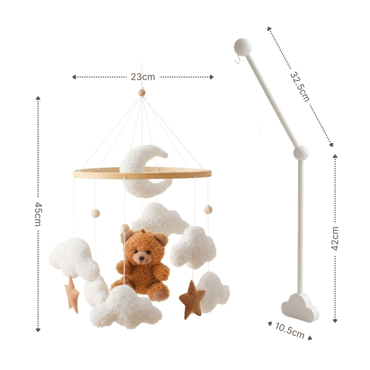 Mobile mit Halterung Teddybär Babymobile mit Mobilearm