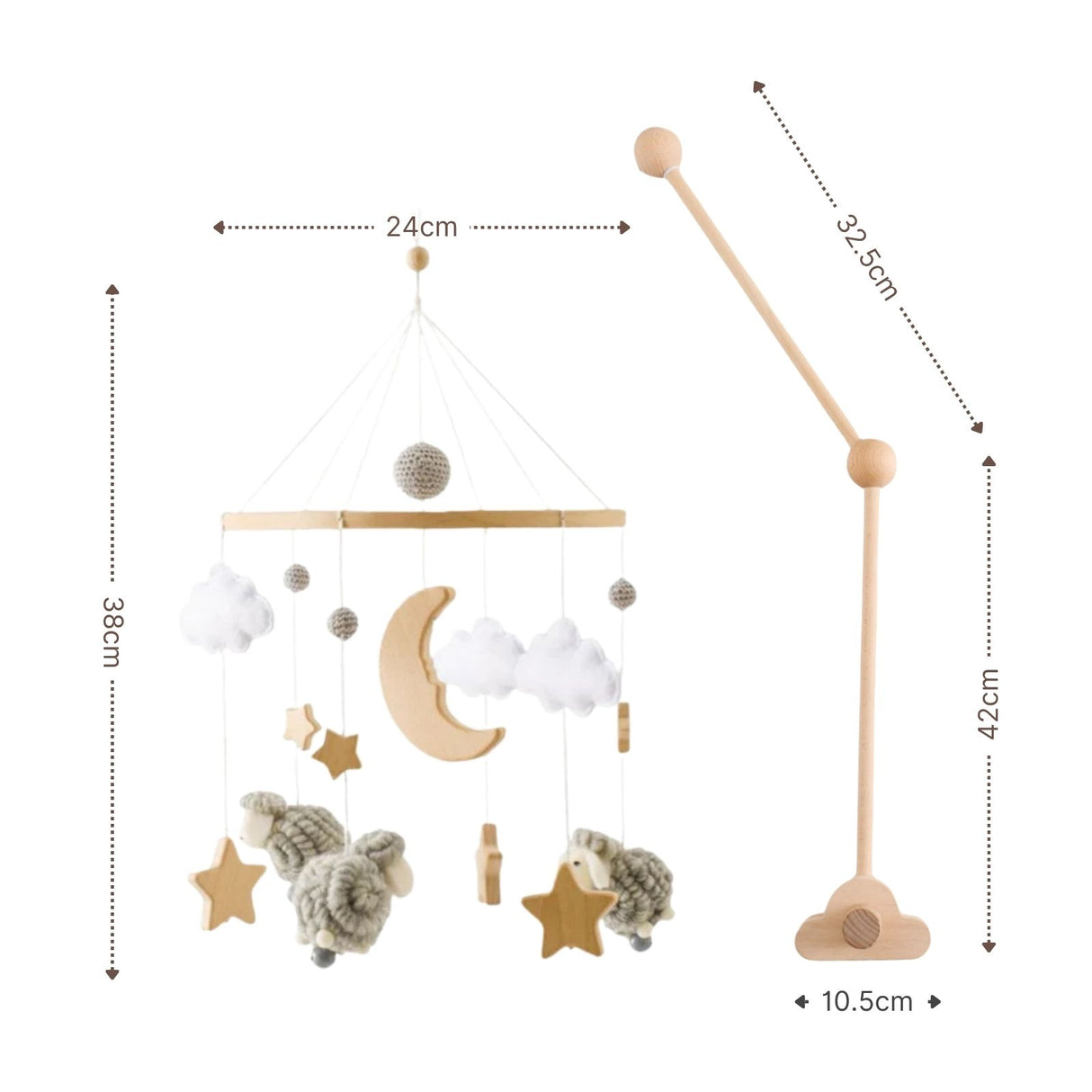 Mobile mit Halterung Schafe Babymobile mit Glockenhalter