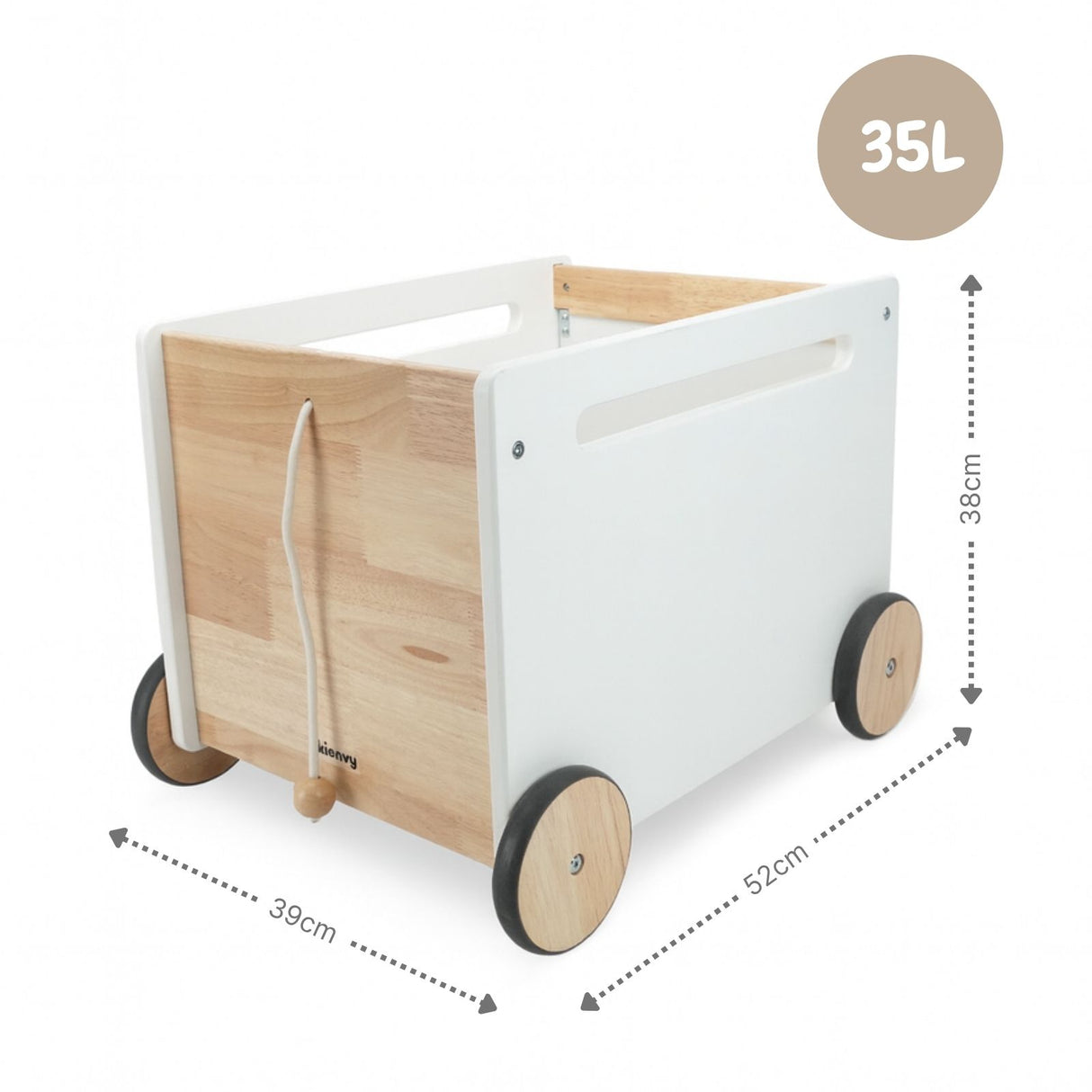 3er-Set Holz-Spielzeugtruhe auf Rollen Bücherkiste Spielzeugkiste