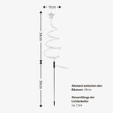 4er-Set LED-Dekoleuchte Gartenbeleuchtung Spiralbaum Solarleuchte
