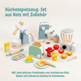 Holzspielzeug Frühstücksset Kaffeeautomat Mikrowelle Küchenmaschinen