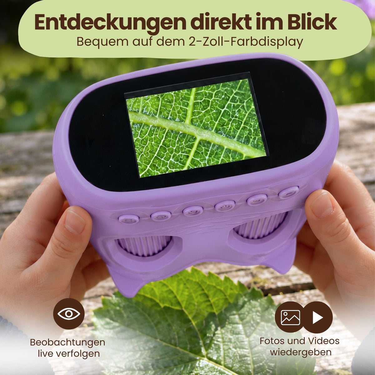 2-in-1 Kindermikroskop und -teleskop Digitalmikroskop Handmikroskop