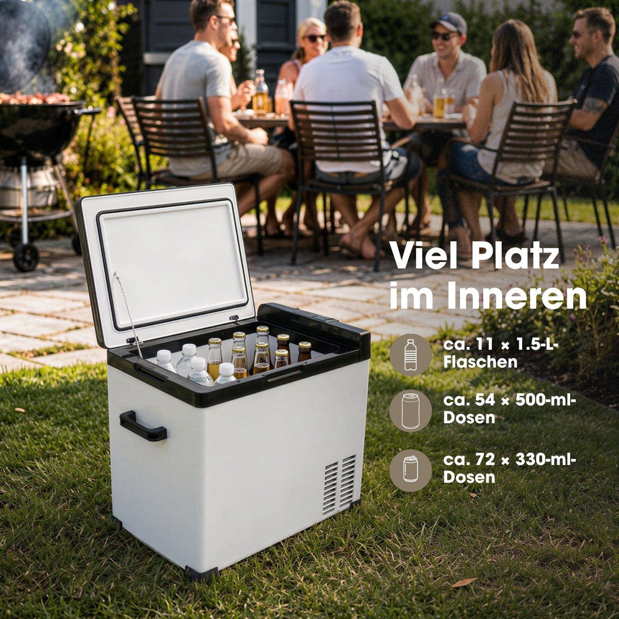 Kompressor-Kühlbox 50L Auto-Kühlbox Gefrierbox Camping-Kühlschrank