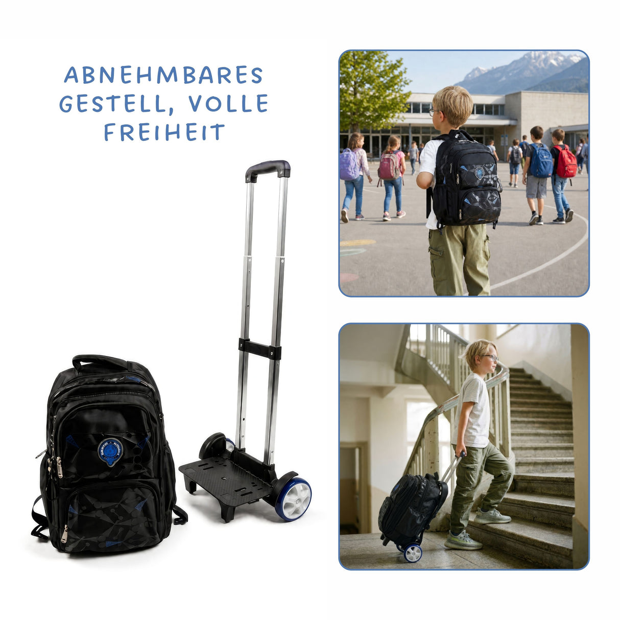 Rucksacktrolley Schulrucksack Schulthek Reiserucksack Kofferrucksack