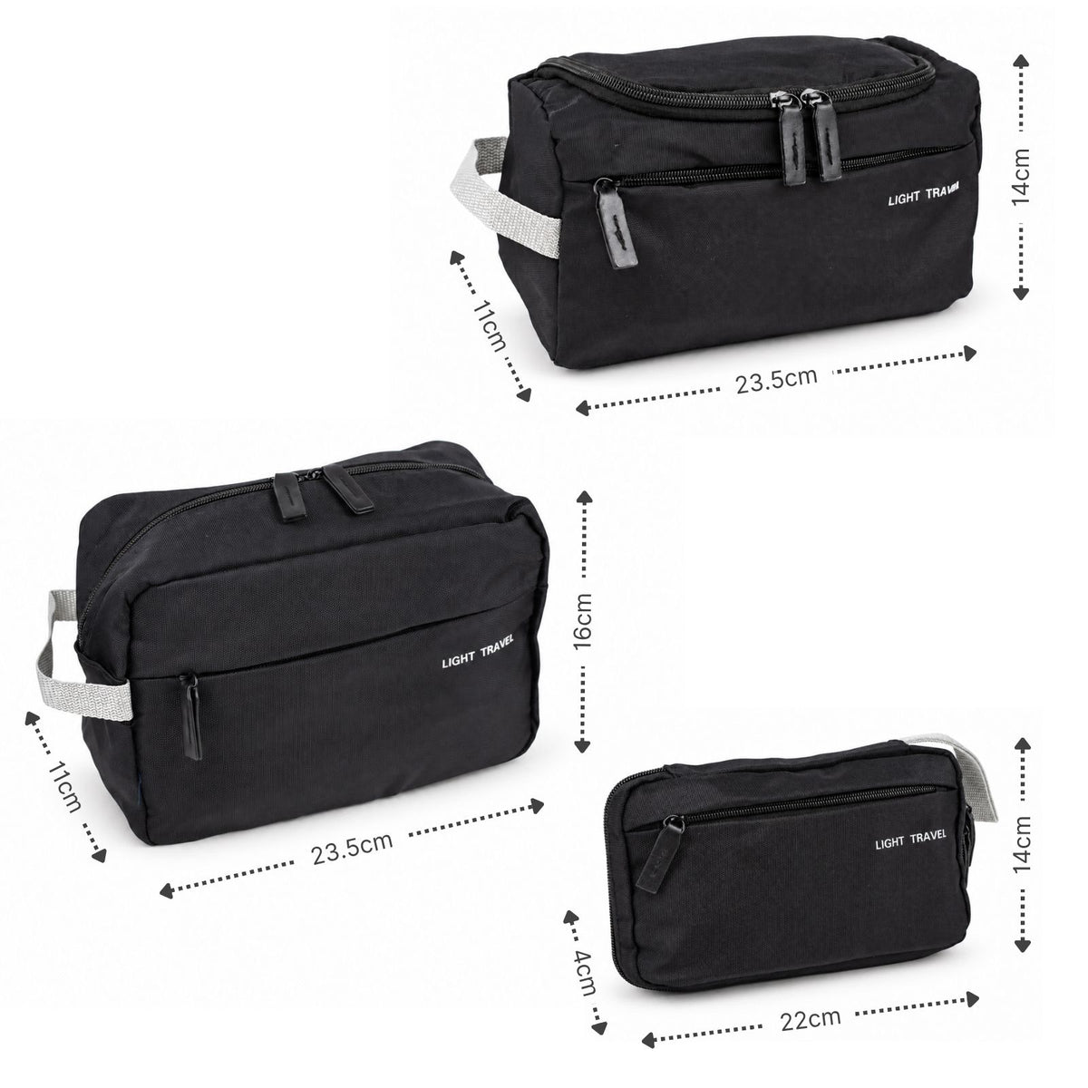 3-tlg. Necessaire-Set Kulturbeutel Kosmetiktasche Toilettentasche