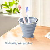 Faltbarer Silikonbecher mit Deckel Trinkbecher Faltbecher Reisebecher