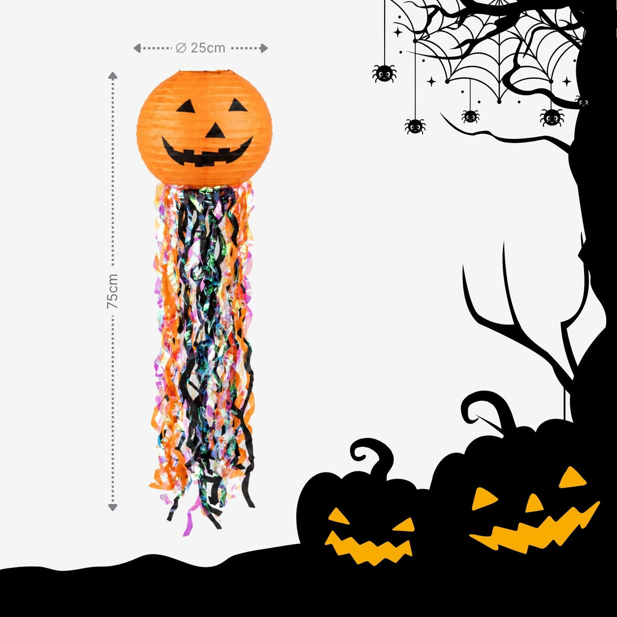 3er-Set Kürbis-Papierlaterne Halloweendeko Partydekoration Papierlampion