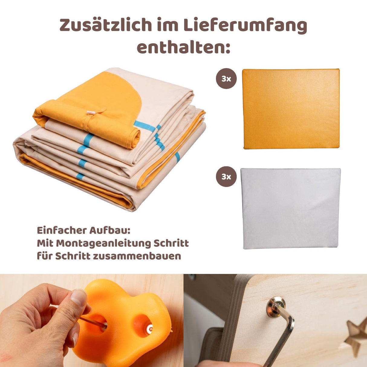 Holz-Klettergerüst mit Schaukel und Rutsche Kletterturm Spielzelt