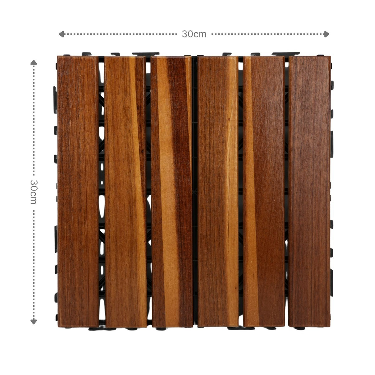 4er-Set Akazienholz-Fliesen Klickfliesen Bodenplatten Holzfliesen
