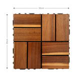 4er-Set Akazienholz-Fliesen Holzfliesen Klickfliesen Bodenplatten
