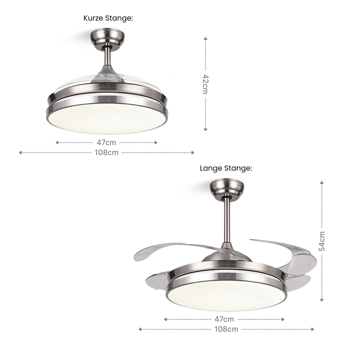 Deckenventilator Ventilator mit LED-Beleuchtung Deckengebläse