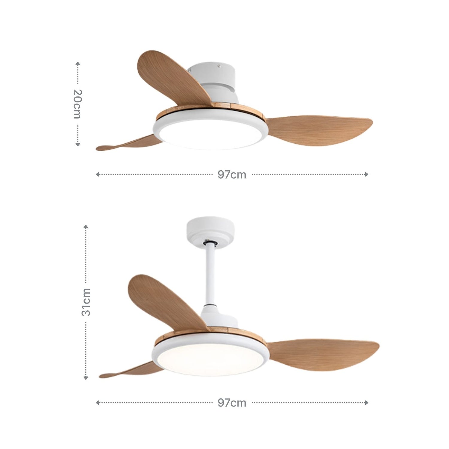 Ventilator mit LED-Beleuchtung Deckengebläse Deckenventilator
