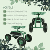Gartenwagen Transportwagen Fahrbarer Gartensitz Rollsitz Gartenhocker