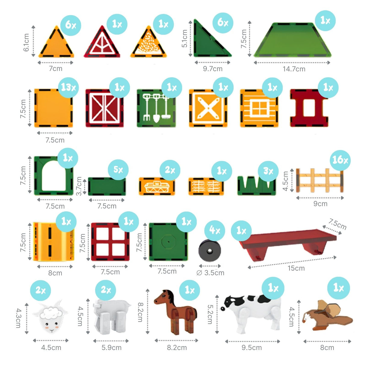 Magnetische Bausteine Bauernhof Magnet-Baukasten Magnetspielzeug