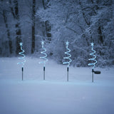 4er-Set LED Solar-Spiralbaum Lichterkette Weihnachtsdeko Solarleuchte